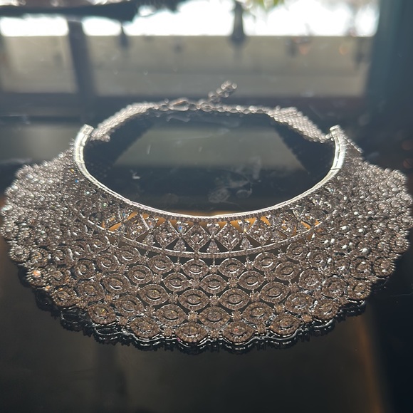 NWT Bridal American Diamond Choker Necklace with matching ‘jhumkha’ earrings! - Picture 3 of 9